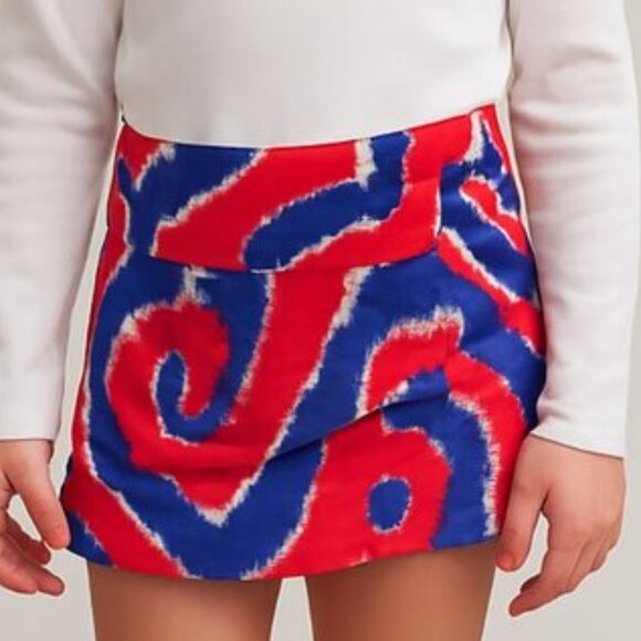 Celebrate! Patriotic Tie Dyed Layered Skirt Red White Blue XS - Picture 1 of 8